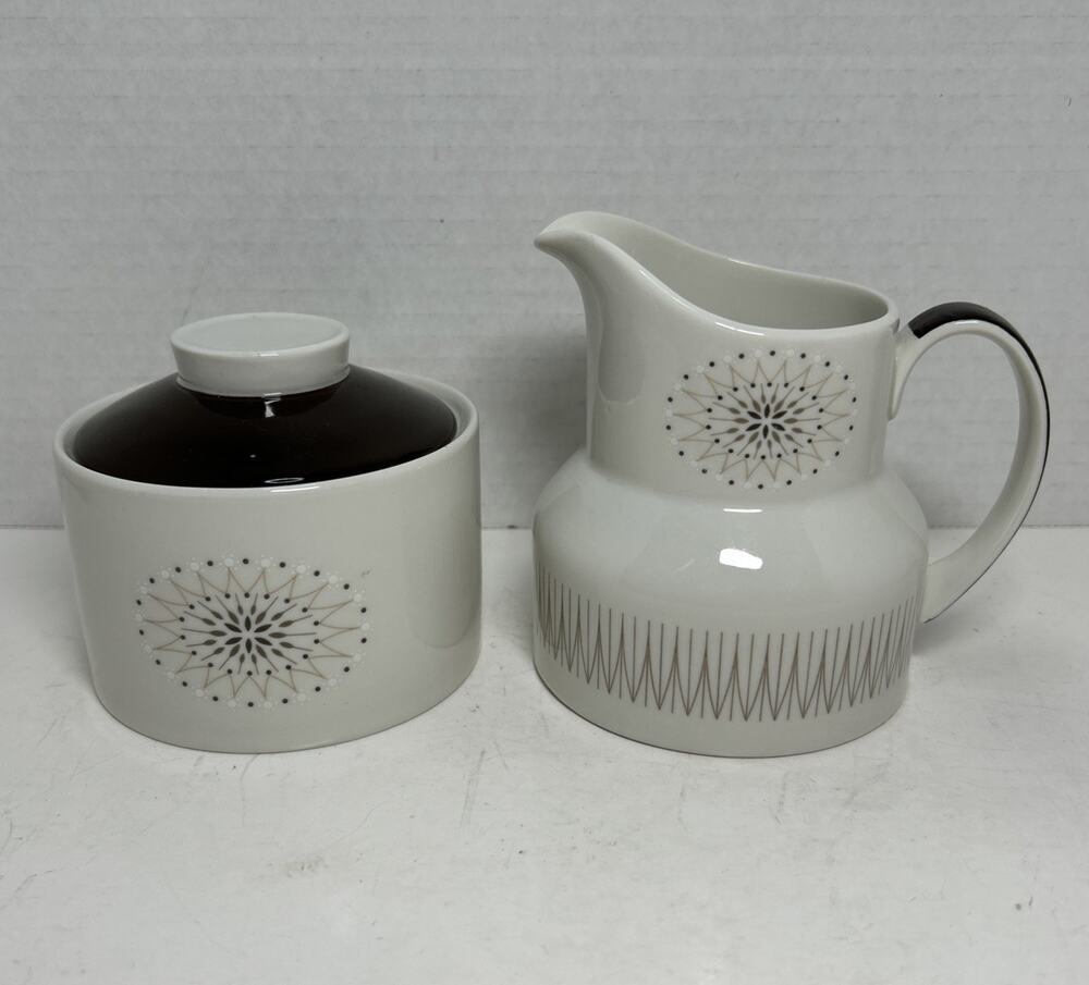 Vtg Royal Doulton Morning Star Fine China Creamer & Covered Sugar Bowl England